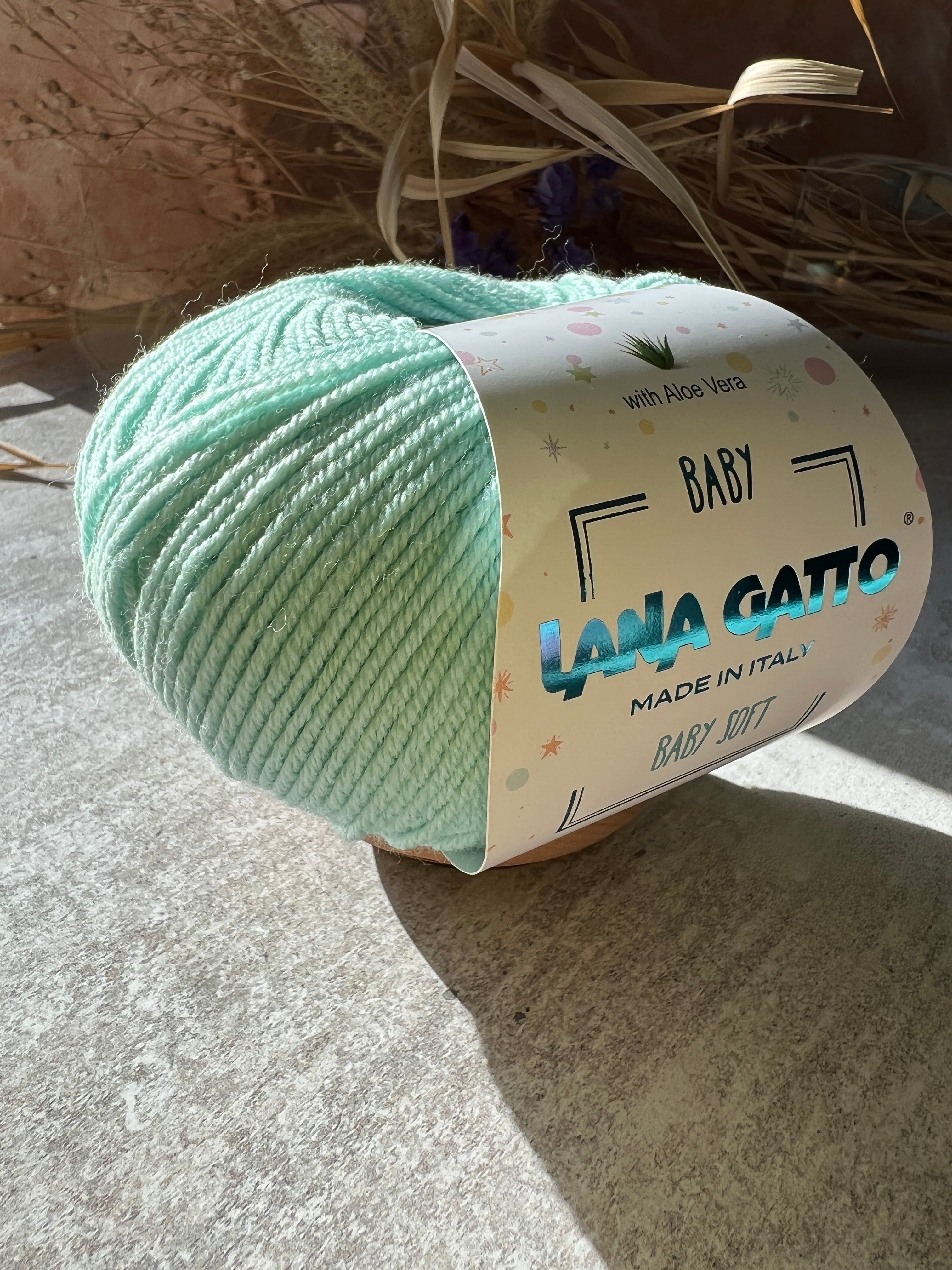 Lana Gatto Baby Soft Aloe Vera Merino Wool Yarn, Eco Friendy Yarn